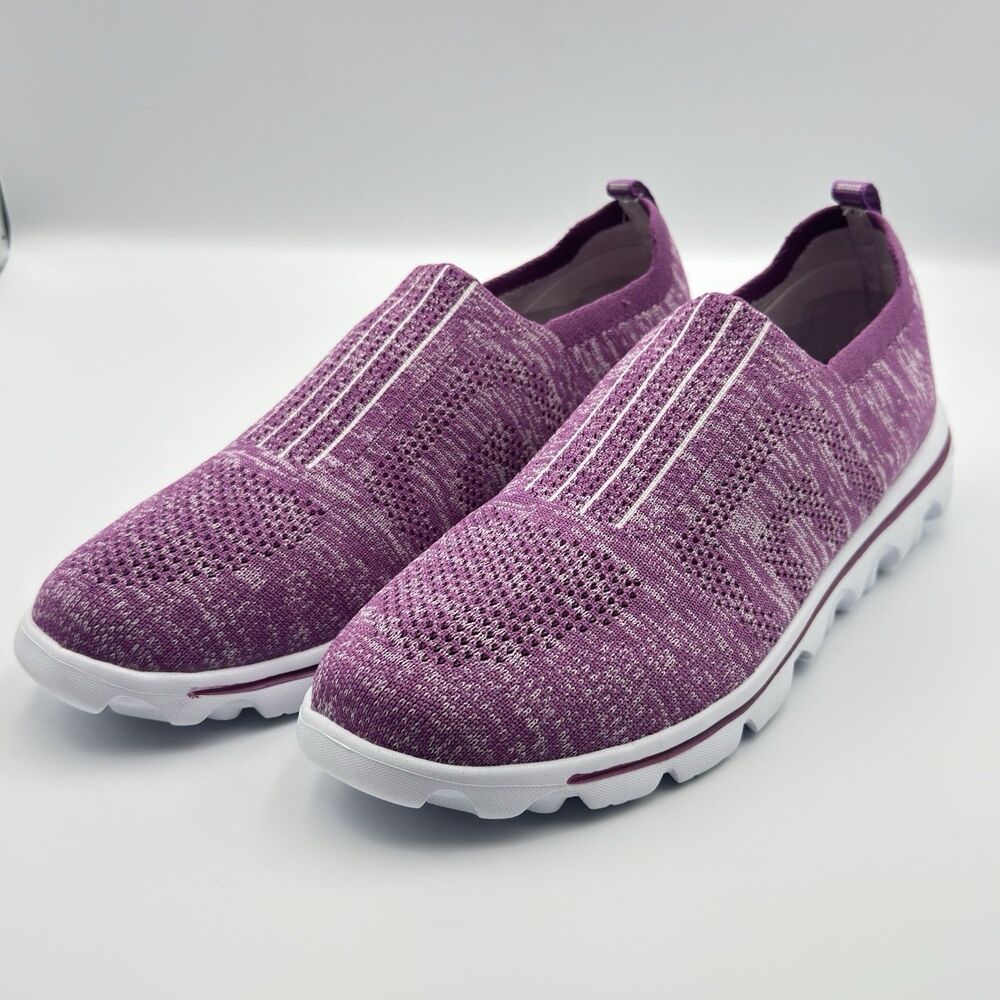 Propet Women's TravelActive Stretch Slip-On Shoes, Berry, 12 M